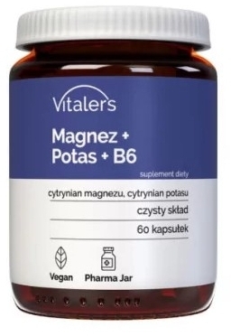 Vitaler's Magnez 100 mg+ Potas 150 mg+ B6 10 mg 60 kapsułek