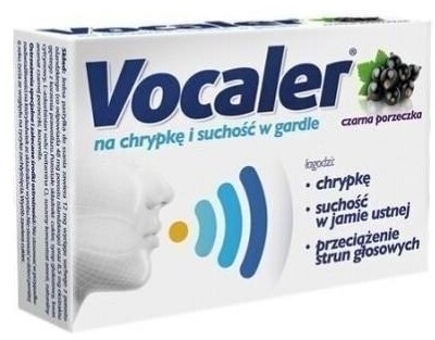 Vocaler czarna porzeczka 12 pastylek do ssania