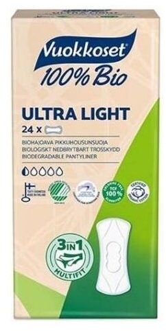 Vuokkoset BIO Wkładki Ultra Light 24 sztuki