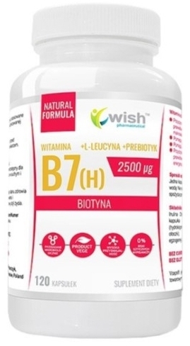Wish Wegańska Witamina B7 2500 120 kapsułek