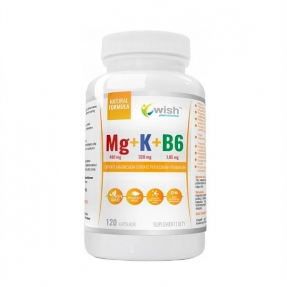 Wish Wegański Magnez + Potas + Witamina B6 120 kapsułek