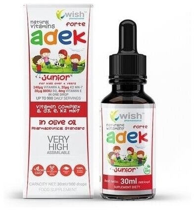 Wish naturalna witamina ADEK Junior krople 30 ml