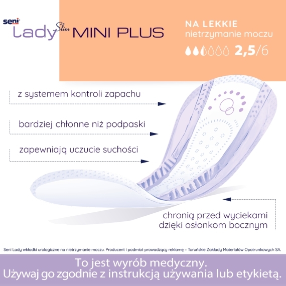 Wkładki anatomiczne SENI LADY SLIM Mini Plus 15 sztuk