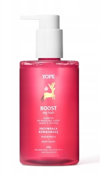 Yope BOUNCE my hair Boost Szampon do wrażliwej skóry głowy z tapioką 300 ml