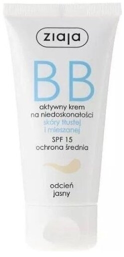 ZIAJA BB Krem do skóry tłustej i mieszanej odcień jasny 50 ml
