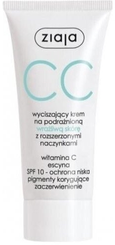 ZIAJA CC Krem wyciszający na naczynka do skóry wrażliwej i podrażnionej naczynkowej 50 ml