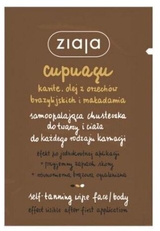 ZIAJA CUPUACU Chusteczka samoopalająca do twarzy i ciała 1szt.