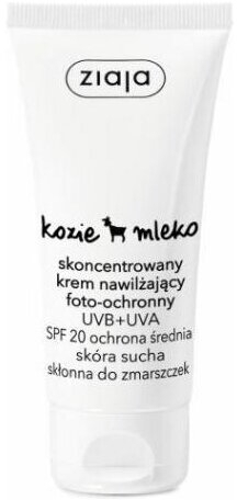 ZIAJA KOZIE MLEKO Skoncentrowany krem SPF20 do twarzy, szyi i dekoltu 50 ml