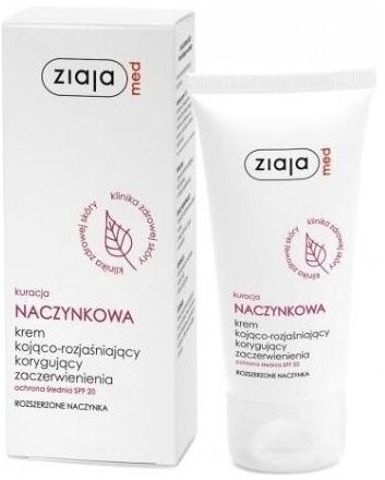 ZIAJA MED Naczynkowa Krem kojąco-rozjaśniający korygujący zaczerwienienia 50 ml