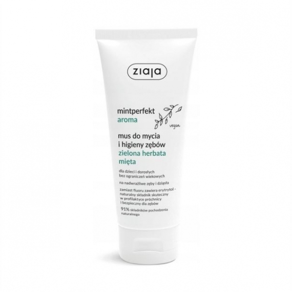 ZIAJA MINTPERFEKT AROMA mus do mycia zębów zielona herbata mięta 100 ml