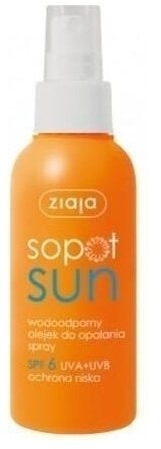 ZIAJA SOPOT SUN Olejek do opalania SPF6 w sprayu 125 ml
