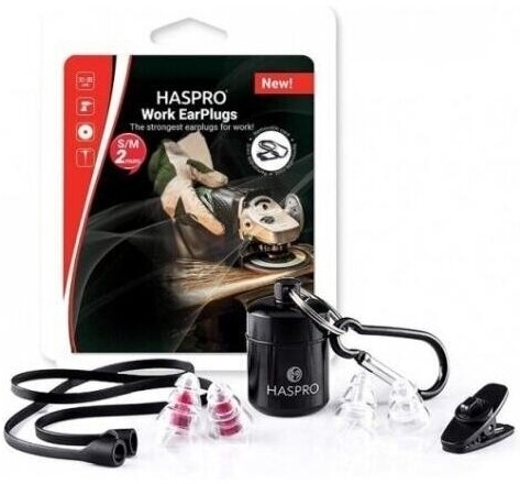 Zatyczki do uszu wielorazowe silikonowe Haspro Work Universal