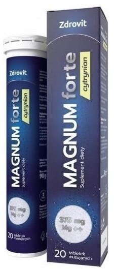 Zdrovit Magnum Forte Cytrynian 20 tabletek musujacych