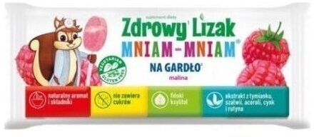 Zdrowy Lizak Mniam-Mniam Na Gardło malinowy