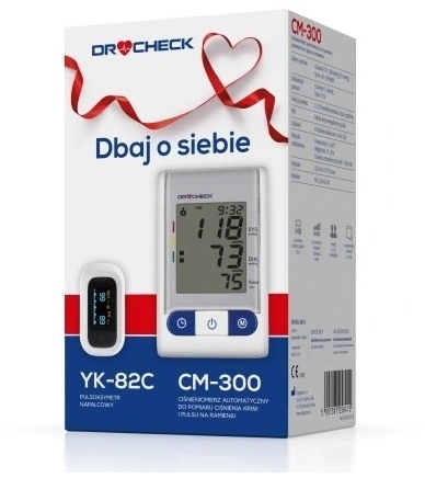 Zestaw 2021 Dr CHECK Ciśnieniomierz CM-300 + Pulsometr YK-82C