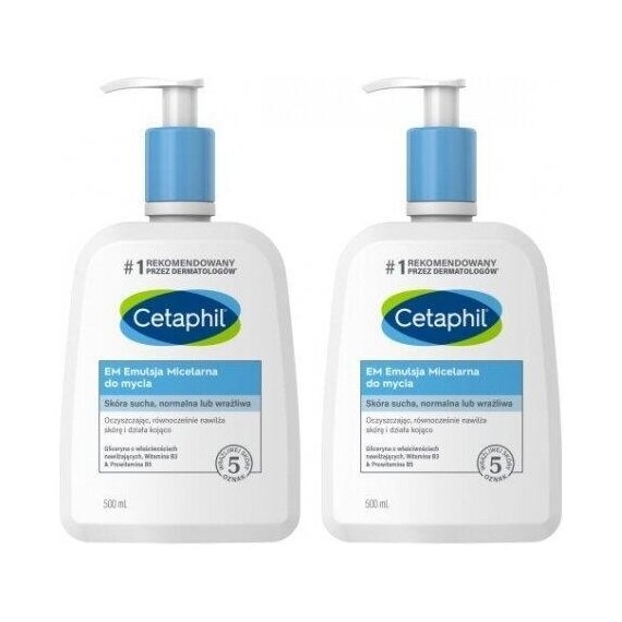 Zestaw CETAPHIL EM Emulsja micelarna do mycia 2x 500 ml