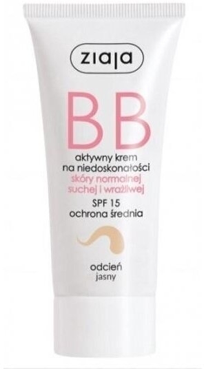 Ziaja BB Krem Na Niedoskonałości SPF 15 Do Skóry Normalnej Suchej i Wrażliwej 50ml