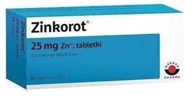 Zinkorot 0,025 g Zn2+ 50 tabletek