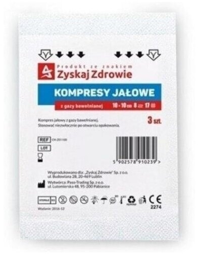 Zyskaj Zdrowie Kompresy gazowe, jałowe 17 nitkowe 10x10cm