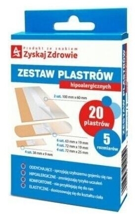 Zyskaj Zdrowie Zestaw plastrów hipoalergicznych 20 szt