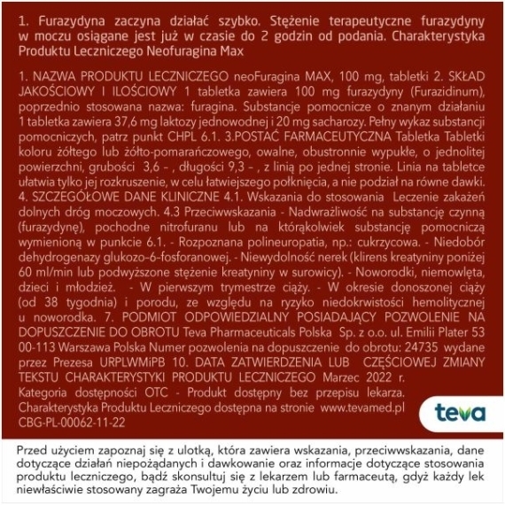 neoFuragina Max 100 mg 25 tabletek